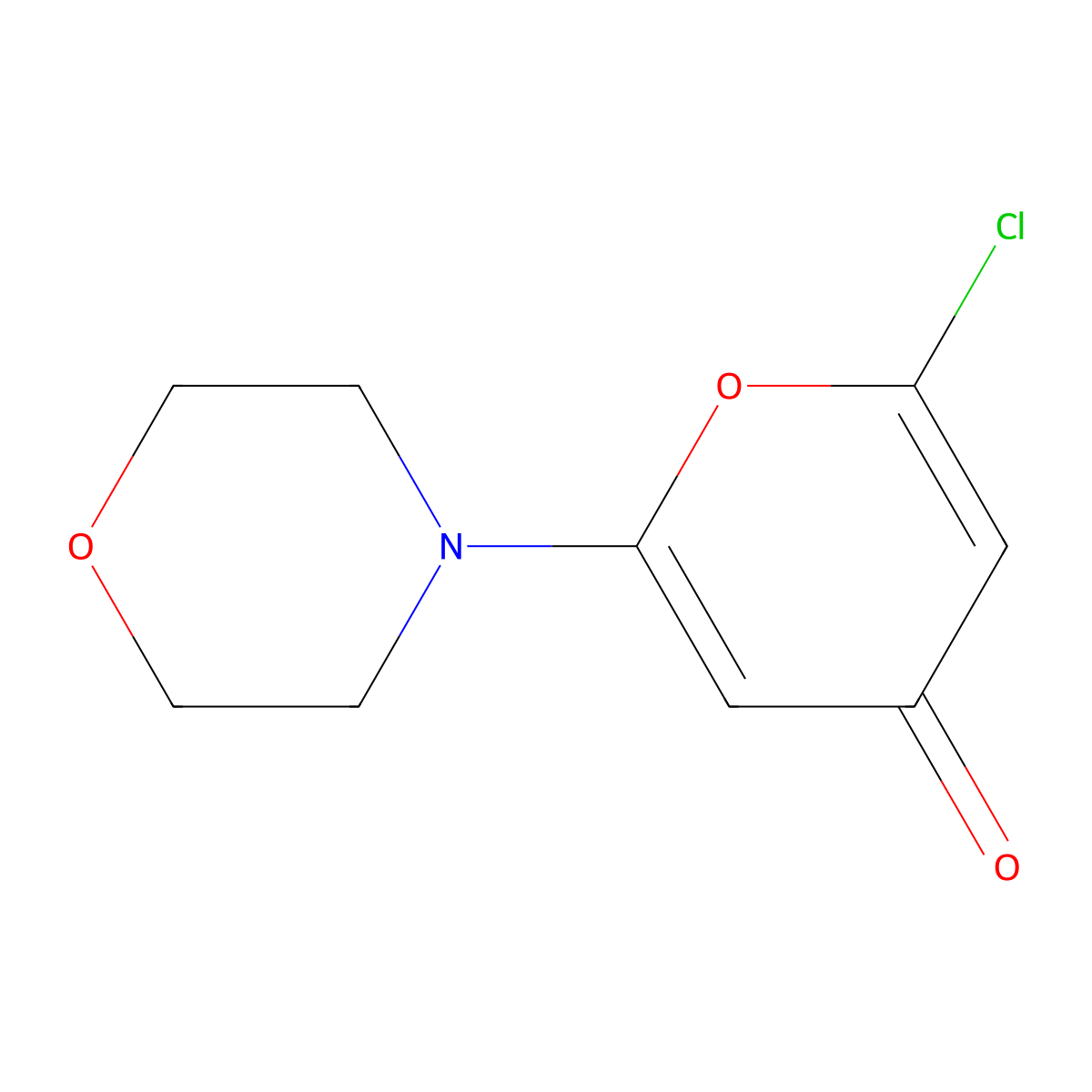 2-Chloro-6-morpholinopyran-4-one molecular structure, CAS 119671-47-5