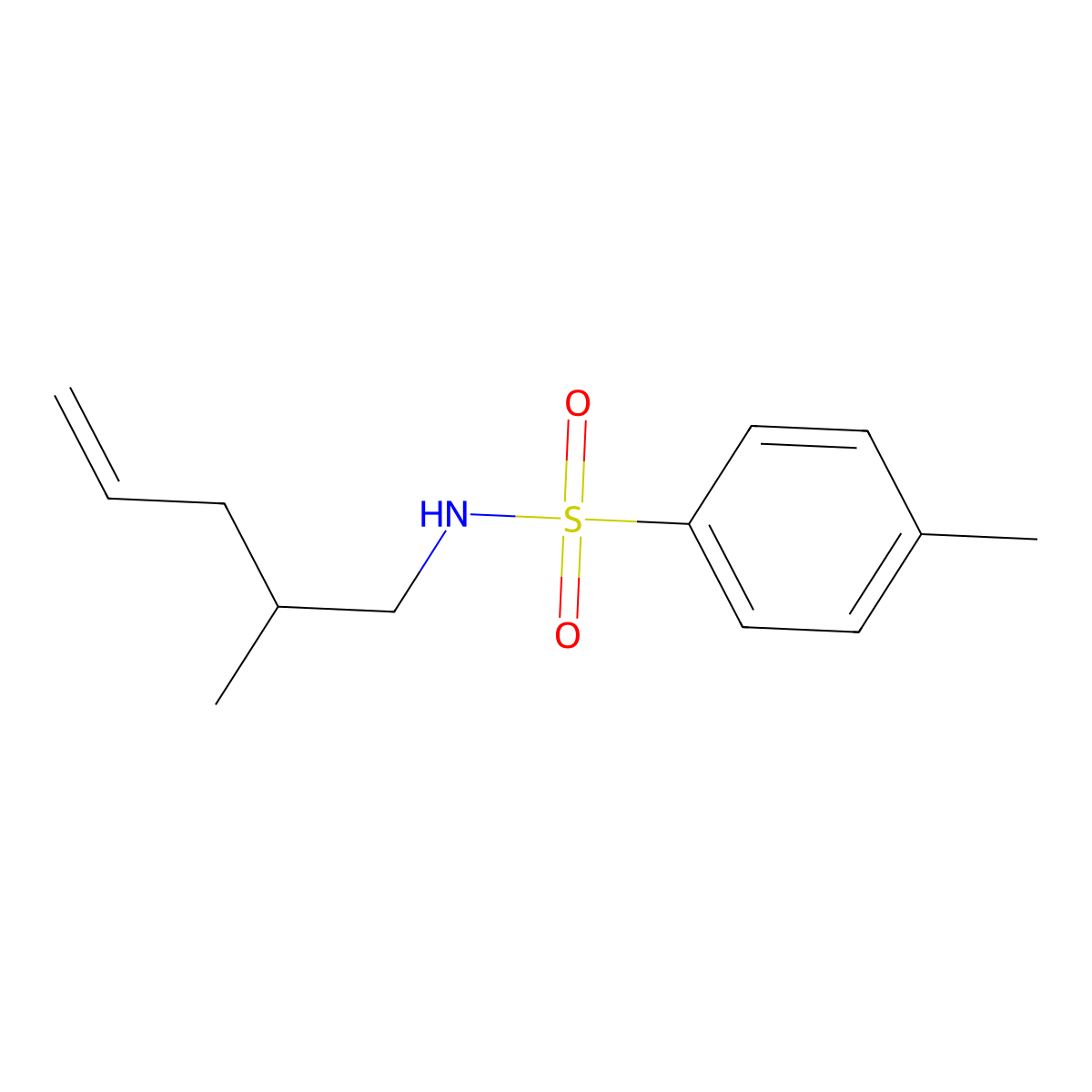 4-methyl-N-(2-methylpent-4-enyl)benzenesulfonamide molecular structure, CAS 1196712-43-2