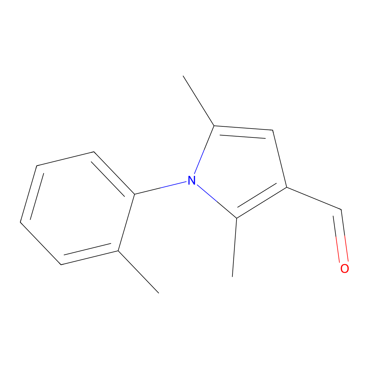 2,5-Dimethyl-1-(2-methylphenyl)-1H-pyrrole-3-carbaldehyde molecular structure, CAS 119673-47-1