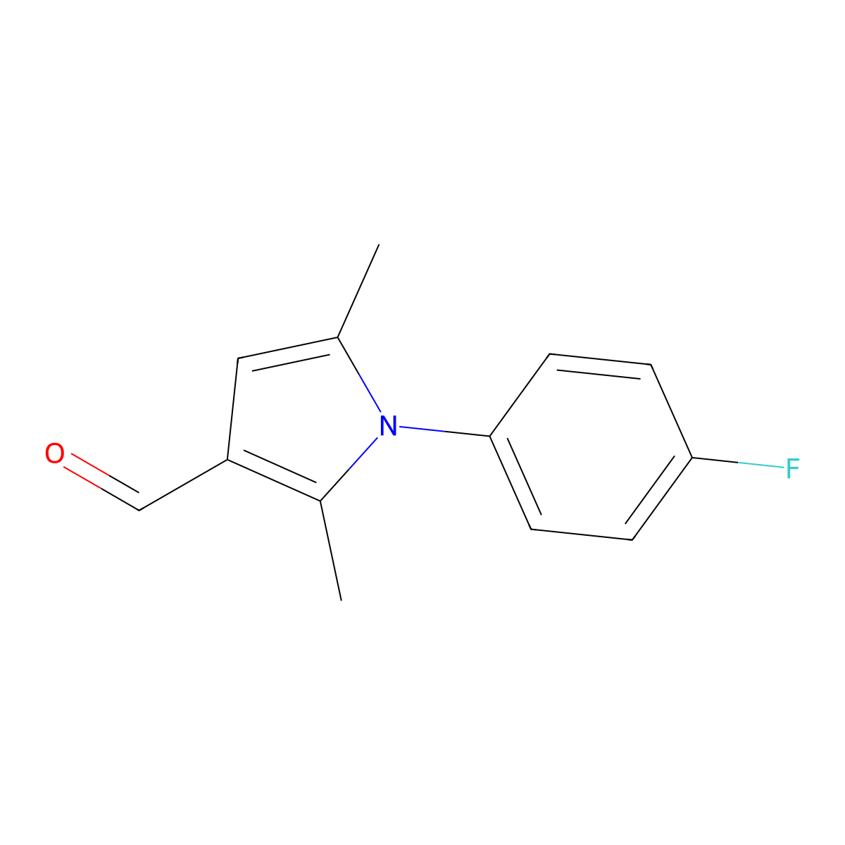 1-(4-fluorophenyl)-2,5-dimethyl-1H-pyrrole-3-carbaldehyde molecular structure, CAS 119673-50-6