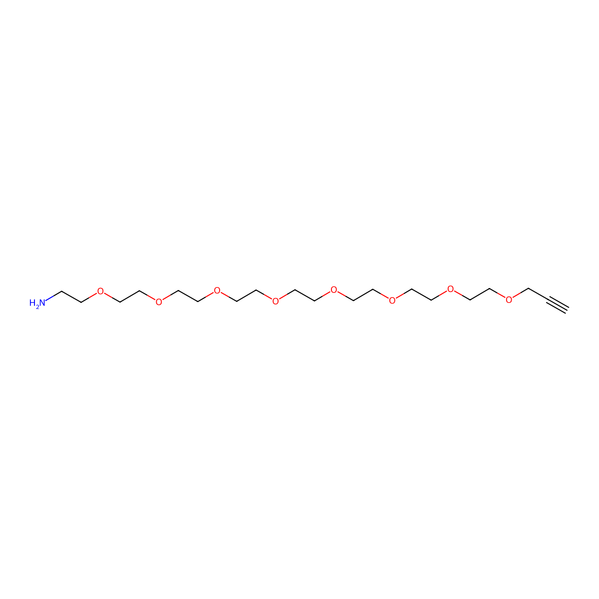 Propargyl-PEG8-amine molecular structure, CAS 1196732-52-1