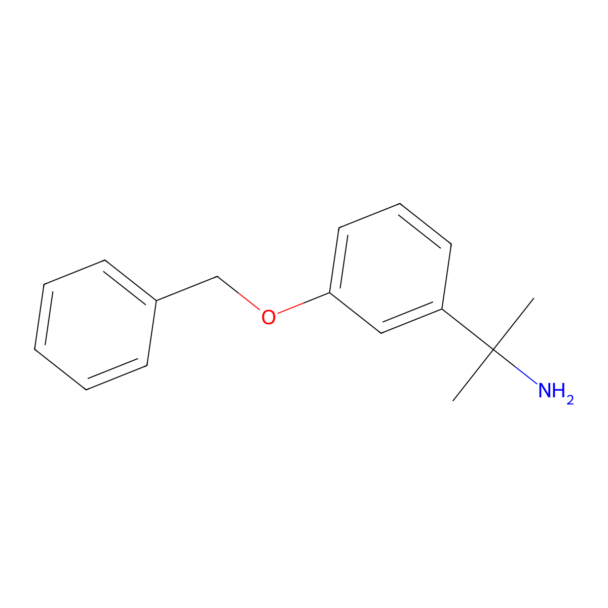 2-(3-(Benzyloxy)phenyl)propan-2-amine molecular structure, CAS 1196733-68-2