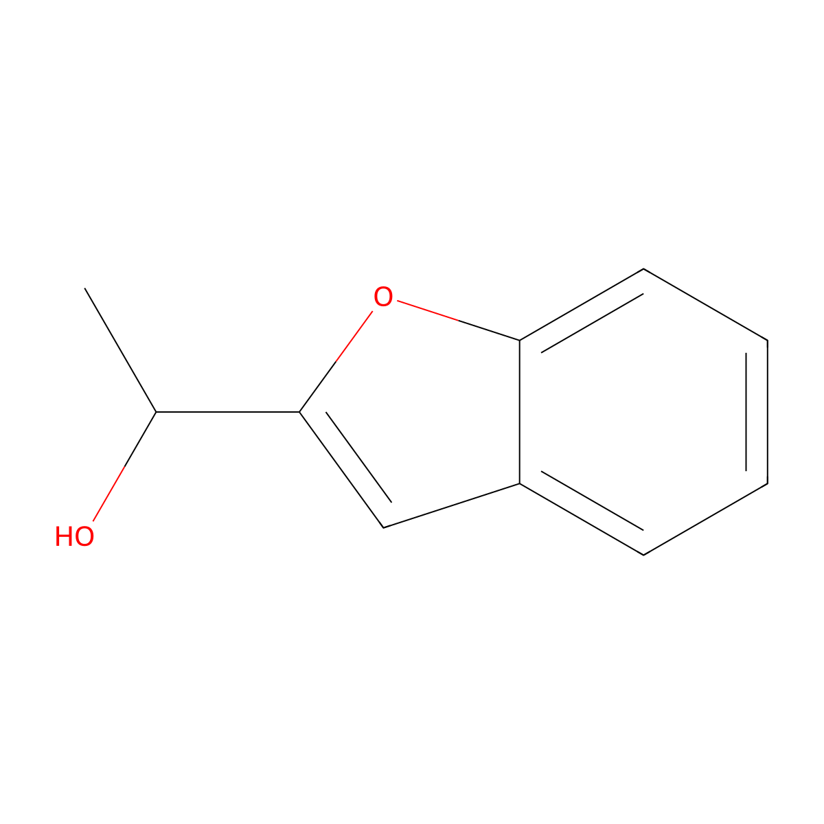(1R)-1-(1-benzofuran-2-yl)ethan-1-ol molecular structure, CAS 119678-66-9