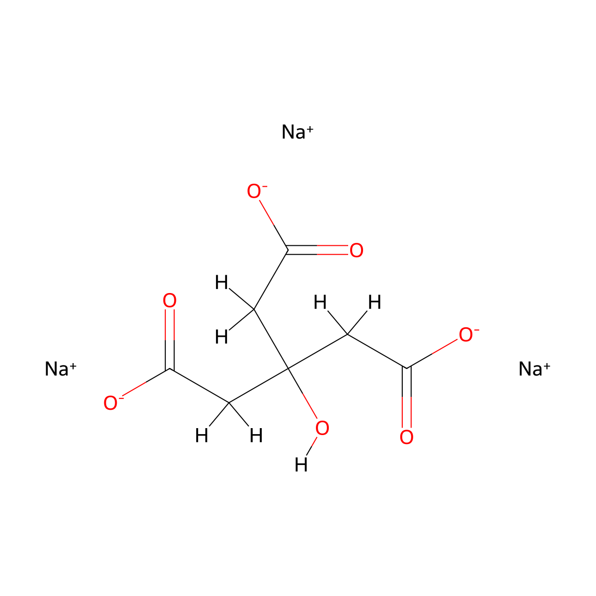 Trisodium3-(carboxylatomethyl)-3-hydroxypentanedioate molecular structure, CAS 1196790-29-0