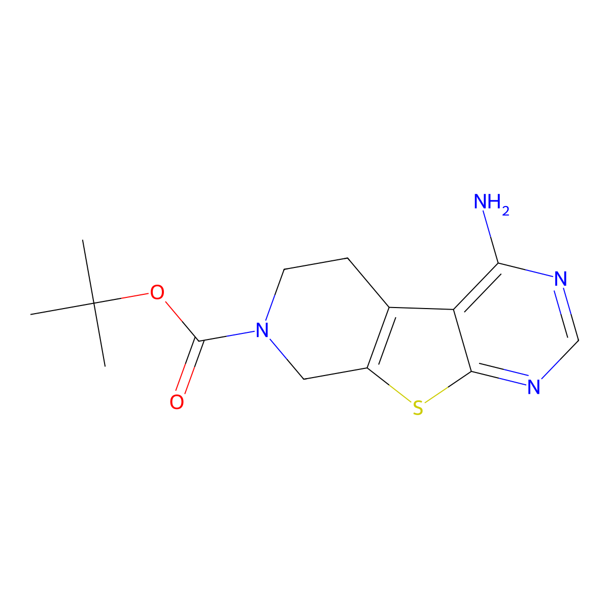 Tert-butyl 3-amino-8-thia-4,6,11-triazatricyclo[7.4.0.0^{2,7}]trideca-1(9),2(7),3,5-tetraene-11-carboxylate molecular structure, CAS 1196798-60-3