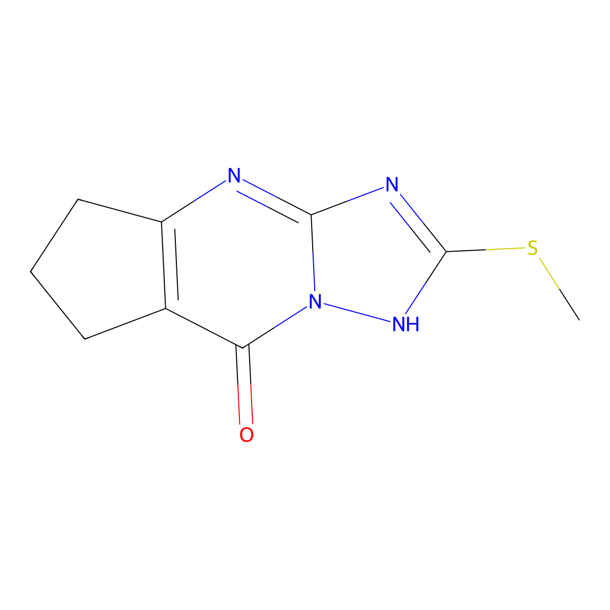 2-(methylthio)-4,5,6,7-tetrahydro-8H-cyclopenta[d][1,2,4]triazolo[1,5-a]pyrimidin-8-one molecular structure, CAS 119686-02-1
