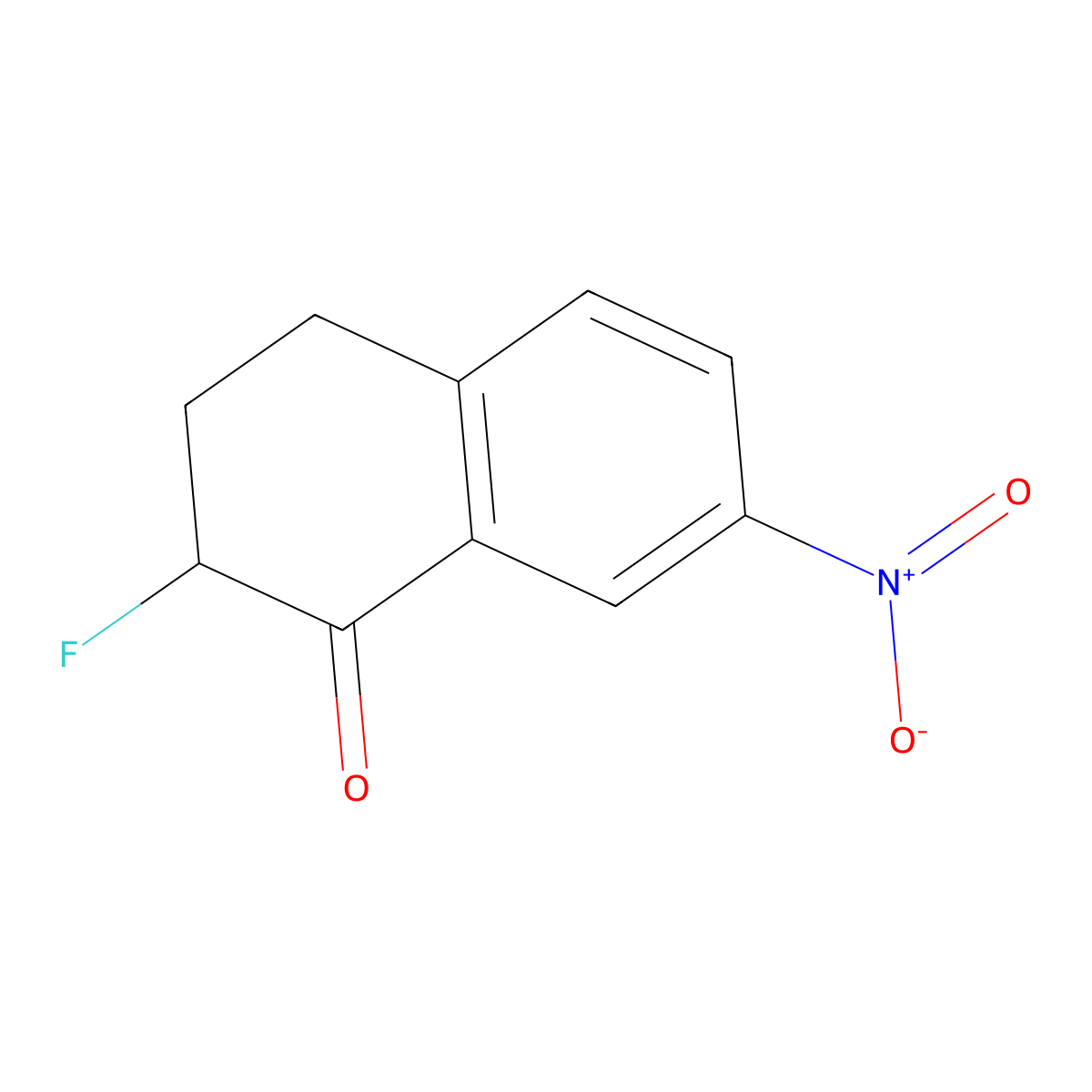 2-Fluoro-7-nitro-1,2,3,4-tetrahydronaphthalen-1-one molecular structure, CAS 1196871-67-6