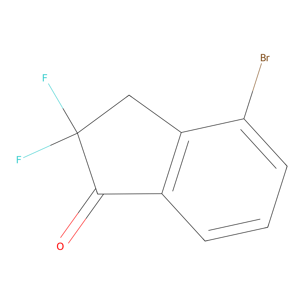 4-bromo-2,2-difluoro-2,3-dihydro-1H-inden-1-one molecular structure, CAS 1196871-69-8