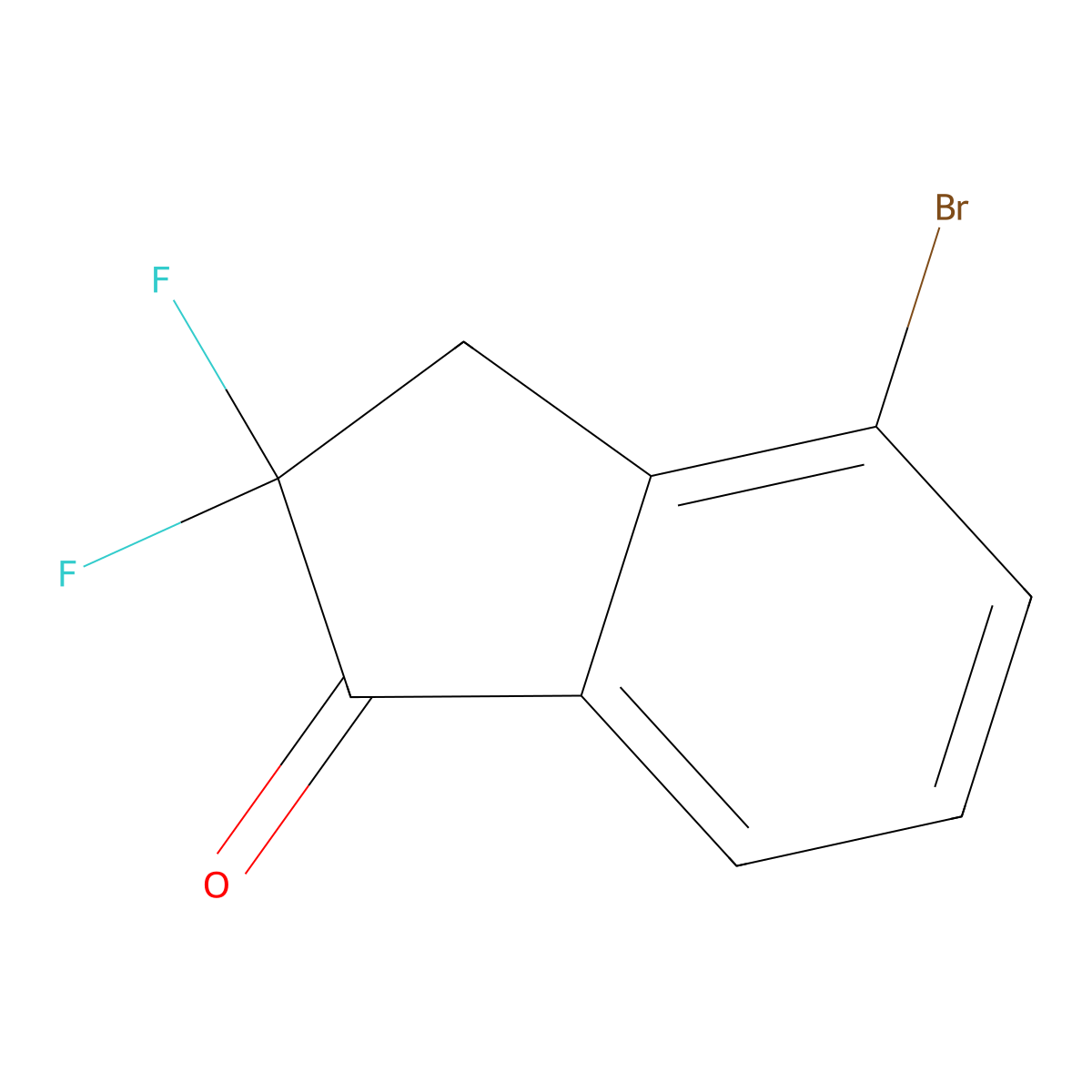 4-bromo-2,2-difluoro-2,3-dihydro-1H-inden-1-one molecular structure, CAS 1196871-69-8