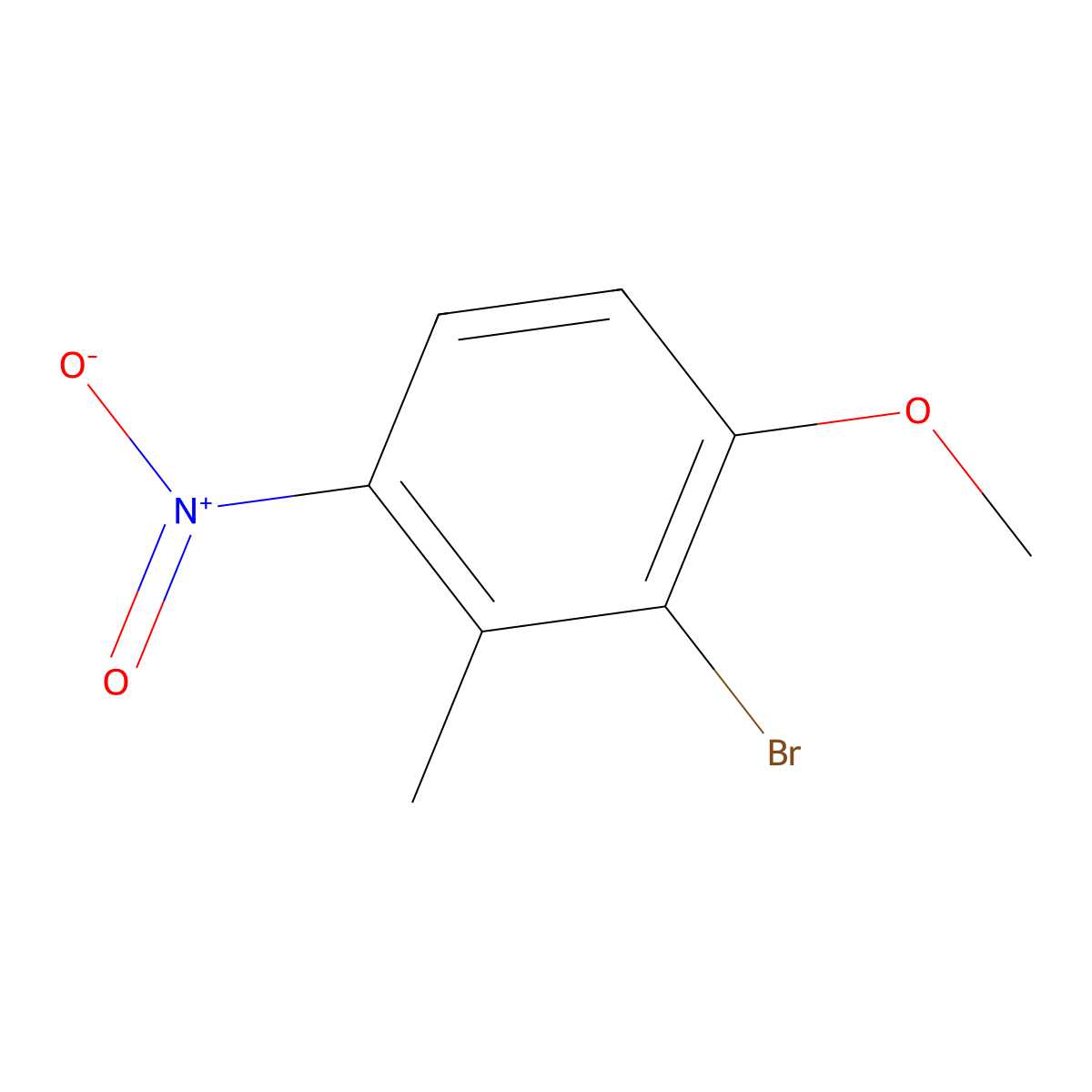 2-Bromo-1-methoxy-3-methyl-4-nitrobenzene molecular structure, CAS 1196875-90-7