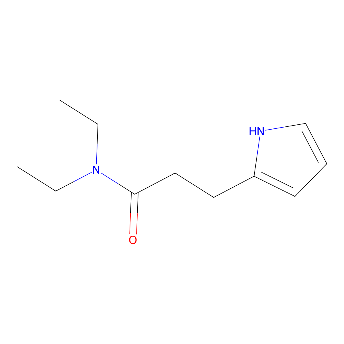 N,N-diethyl-3-(1H-pyrrol-2-yl)propanamide molecular structure, CAS 1196887-51-0