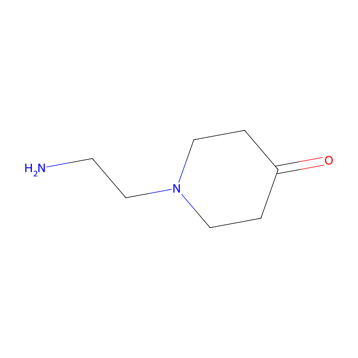1-(2-Aminoethyl)piperidin-4-one molecular structure, CAS 1196887-97-4