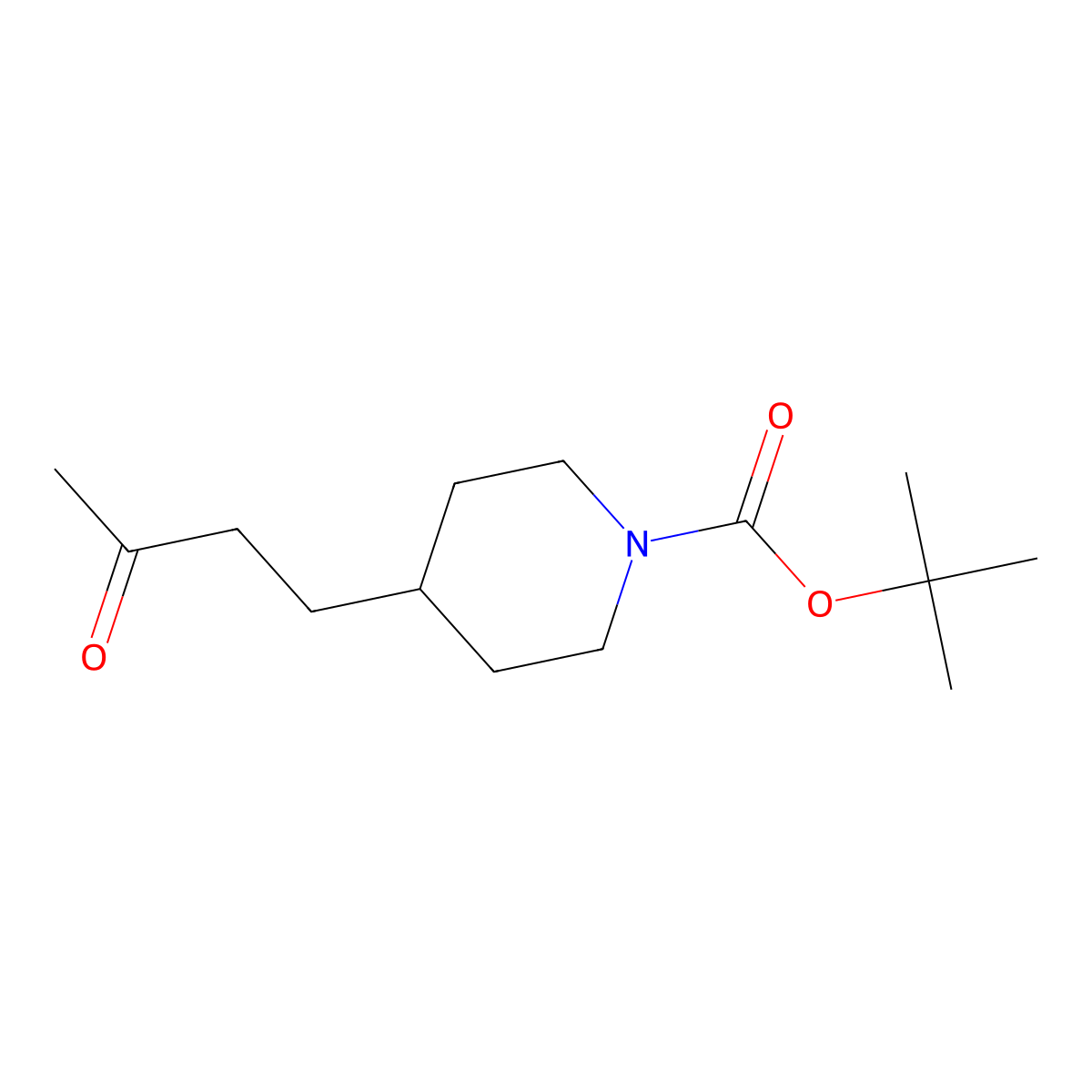 Tert-butyl 4-(3-oxobutyl)piperidine-1-carboxylate molecular structure, CAS 1196894-98-0