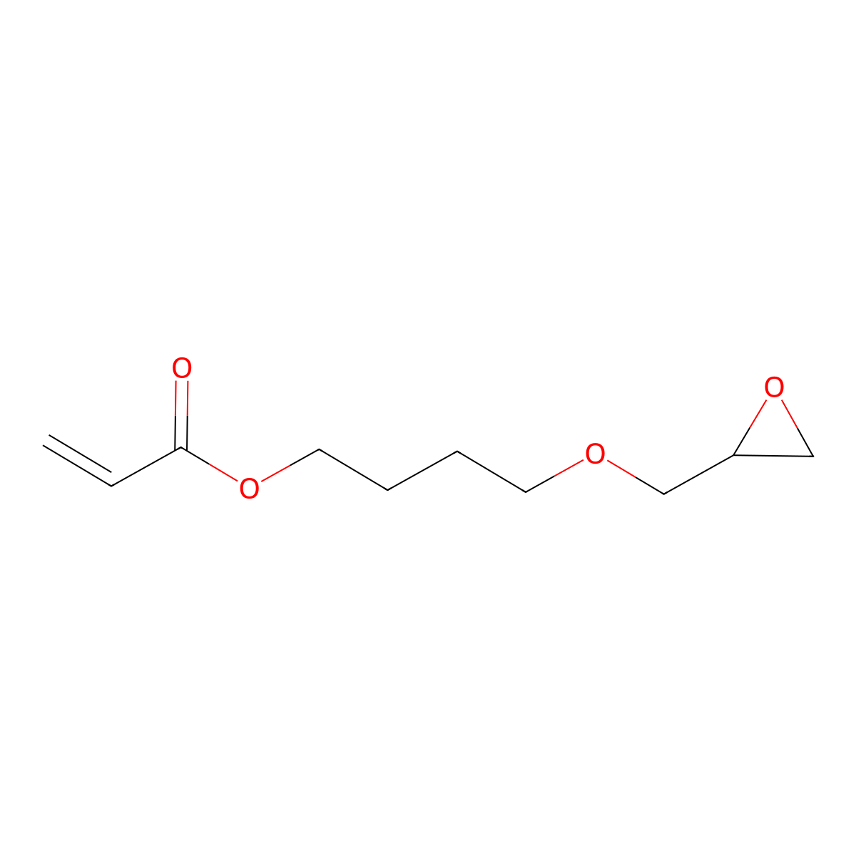 2-Propenoic acid, 4-(2-oxiranylmethoxy)butyl ester molecular structure, CAS 119692-59-0