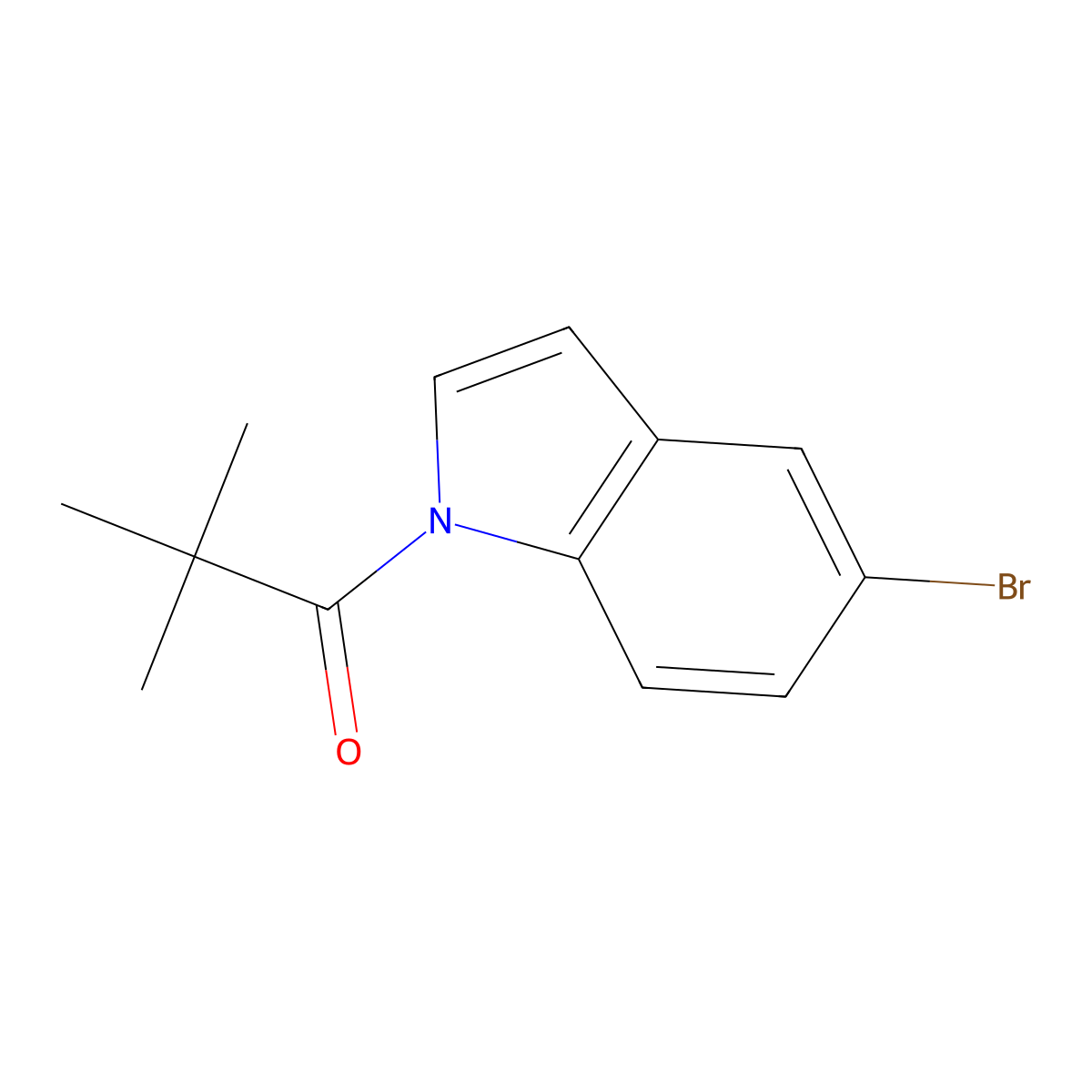 1-(5-bromo-1H-indol-1-yl)-2,2-dimethylpropan-1-one molecular structure, CAS 1196980-99-0