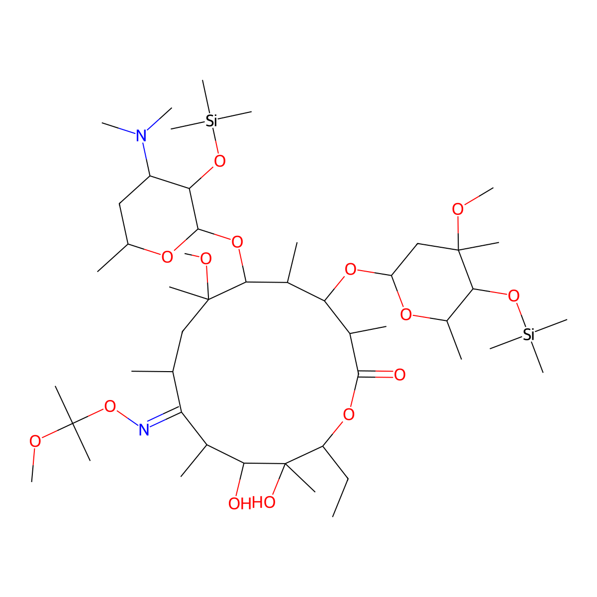 2',4''-O-Bis(trimethylsilyl)-6-O-methylerythromycin A 9-[O-(1-methoxy-1-methylethyl) Oxime molecular structure, CAS 119699-81-9