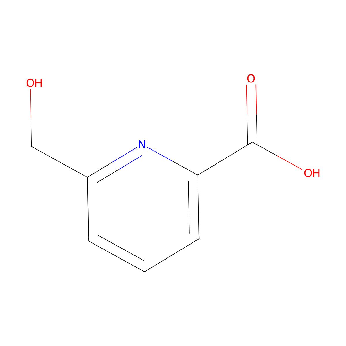 6-(Hydroxymethyl)picolinic acid molecular structure, CAS 1197-10-0