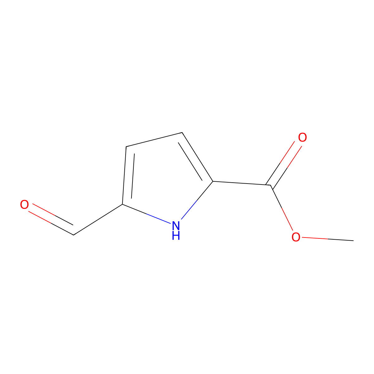 methyl 5-formyl-1H-pyrrole-2-carboxylate molecular structure, CAS 1197-13-3