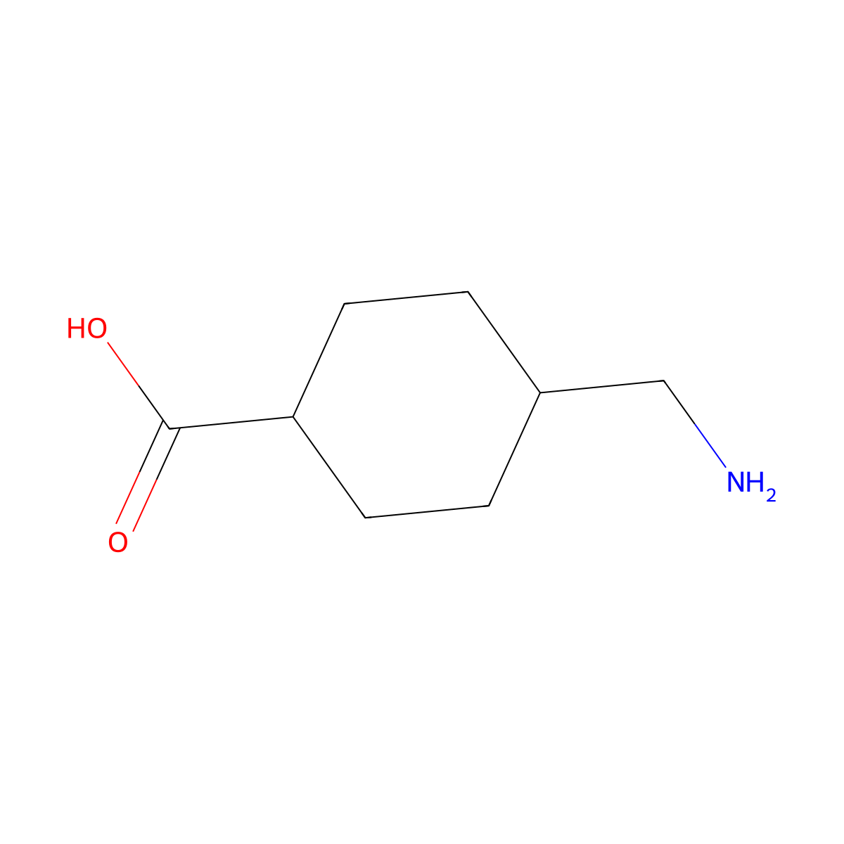 4-(Aminomethyl)cyclohexanecarboxylic acid molecular structure, CAS 1197-18-8