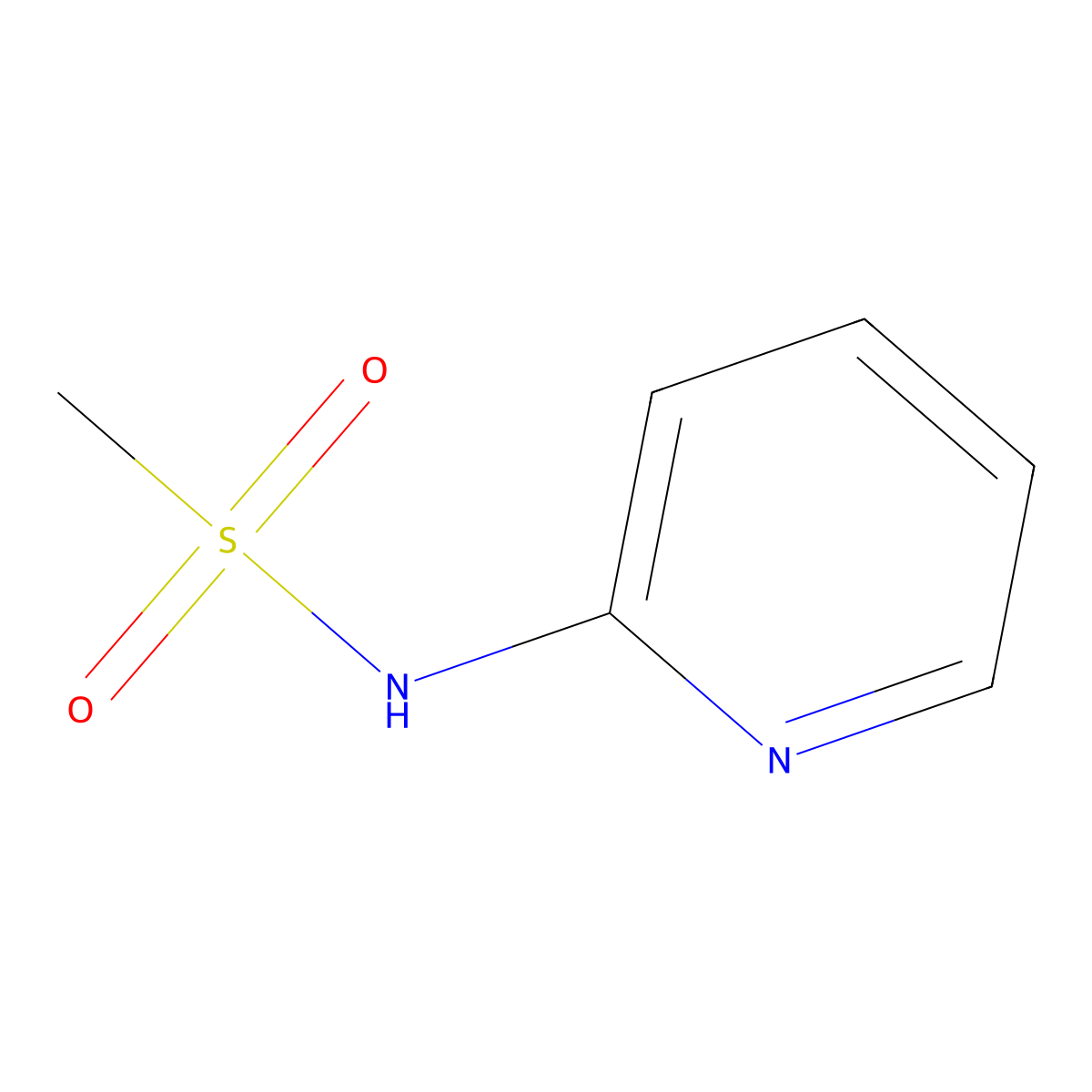 N-(pyridin-2-yl)methanesulfonamide molecular structure, CAS 1197-23-5
