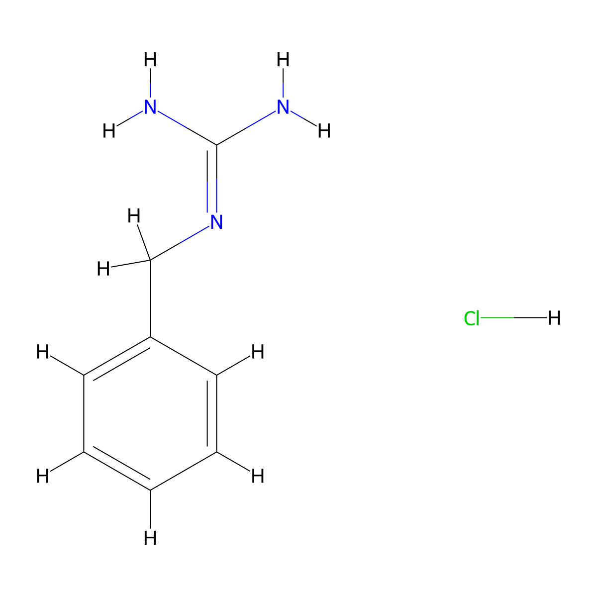 1-Benzylguanidine hydrochloride molecular structure, CAS 1197-49-5