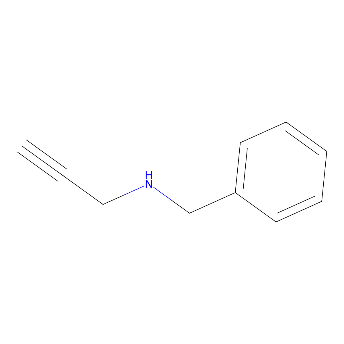 N-2-Propyn-1-ylbenzenemethanamine molecular structure, CAS 1197-51-9