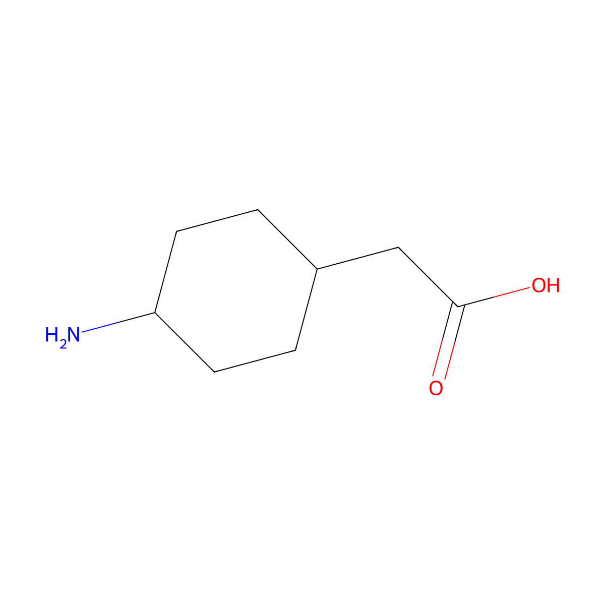 2-(4-aminocyclohexyl)acetic Acid molecular structure, CAS 1197-54-2