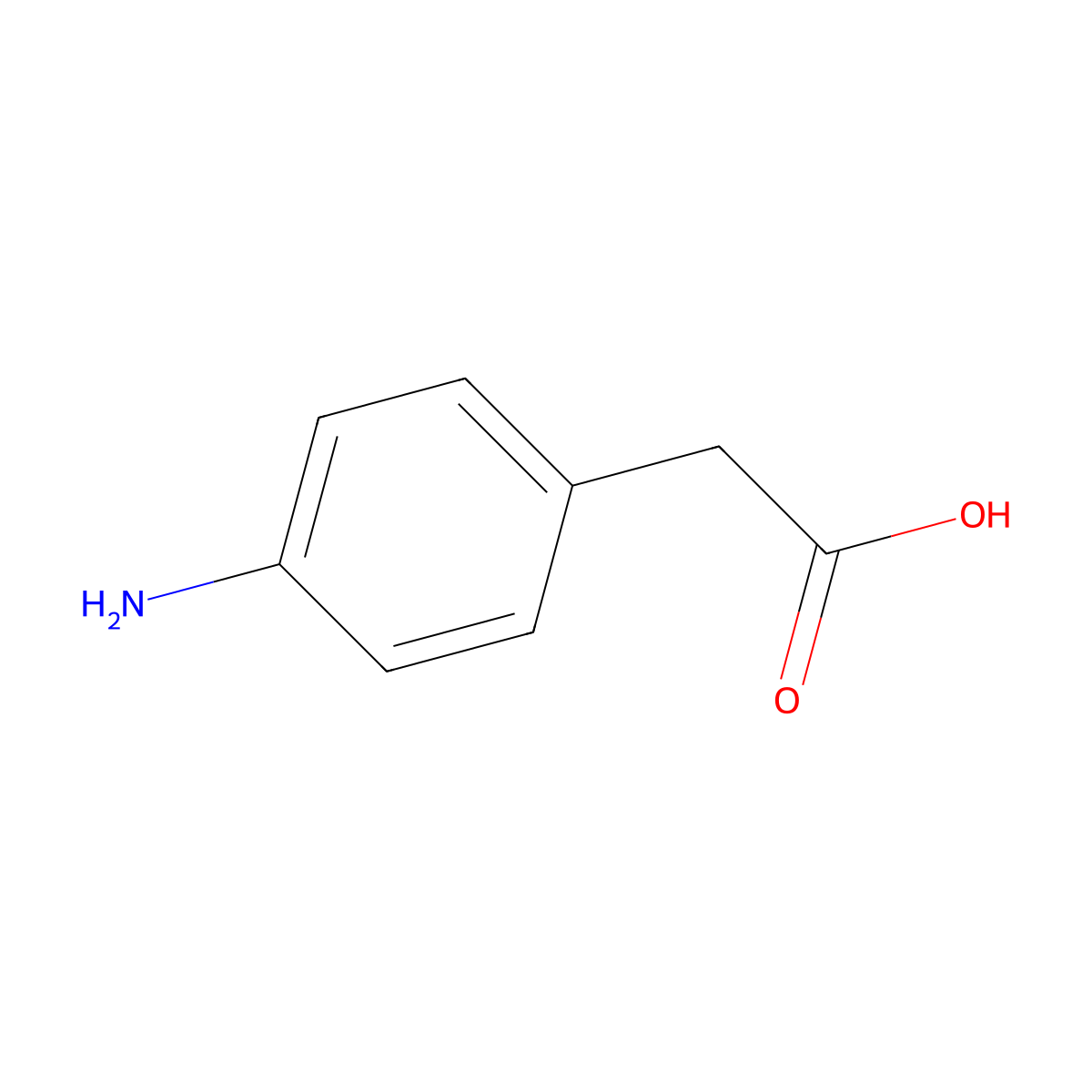 4-Aminophenylacetic acid molecular structure, CAS 1197-55-3