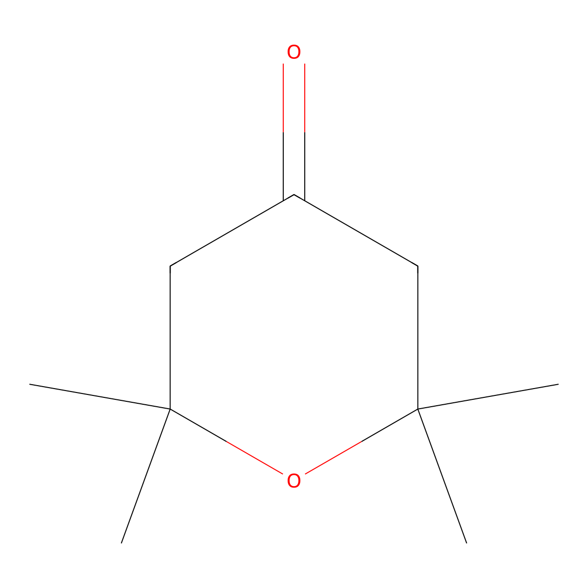 2,2,6,6-Tetramethyloxan-4-one molecular structure, CAS 1197-66-6