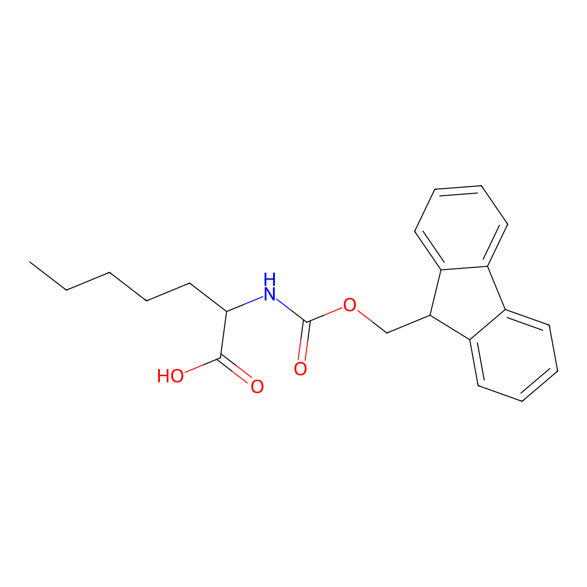 N-Fmoc-(S)-2-aminoheptanoic acid molecular structure, CAS 1197020-22-6