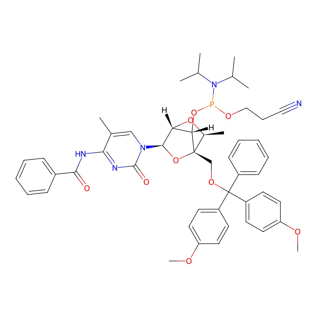 5'-ODMT cEt N-Bzm5 C Phosphoramidite (Amidite) molecular structure, CAS 1197033-17-2
