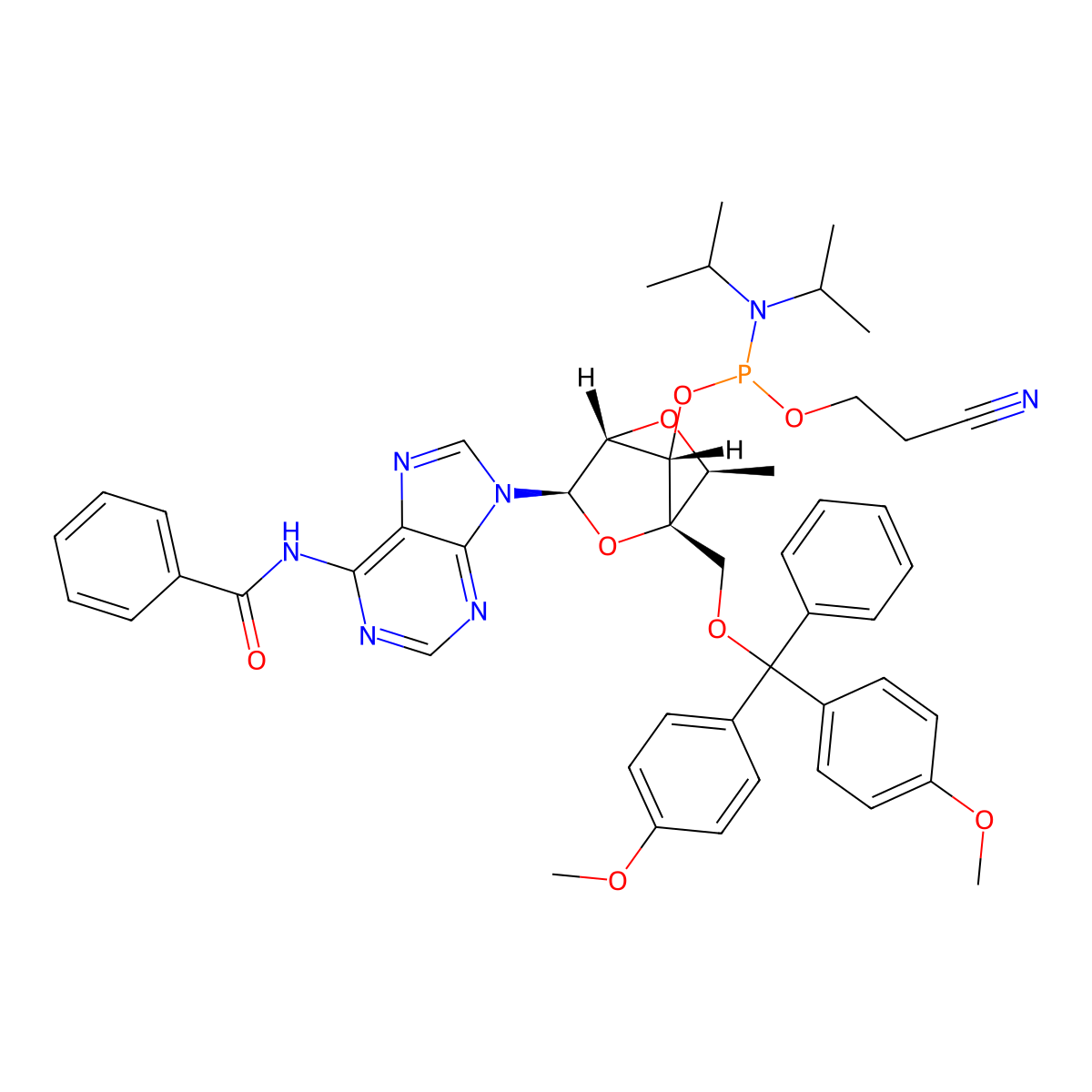 5'-ODMT cEt N-Bz A Phosphoramidite (Amidite) molecular structure, CAS 1197033-19-4
