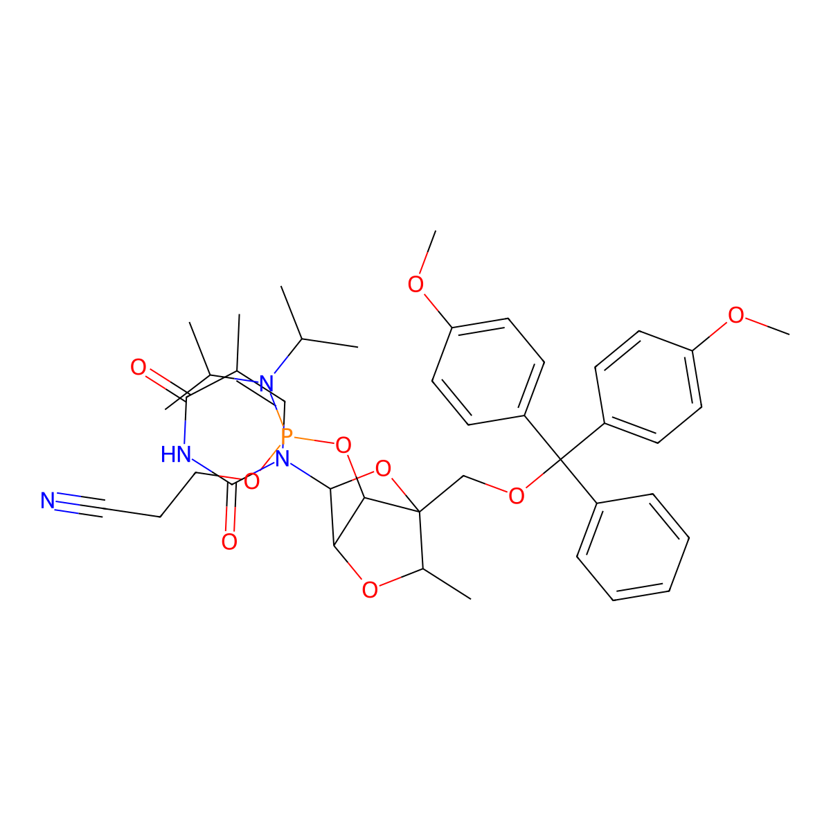 5'-ODMT cEt m5U Phosphoramidite (Amidite) molecular structure, CAS 1197033-22-9