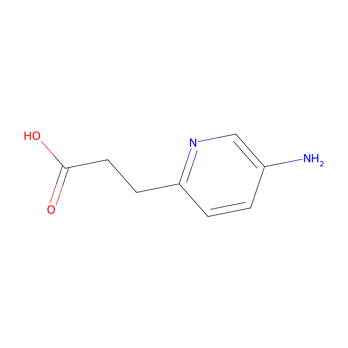 3-(5-Aminopyridin-2-yl)propanoic acid molecular structure, CAS 119711-31-8