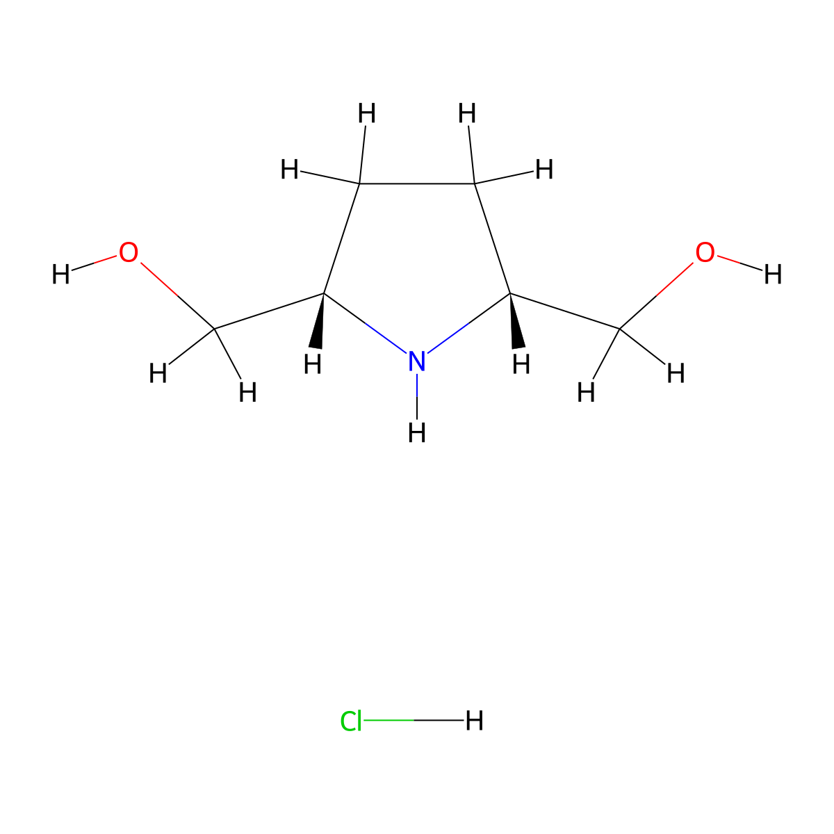 [(2S,5R)-5-(hydroxymethyl)pyrrolidin-2-yl]methanol hydrochloride molecular structure, CAS 1197163-84-0