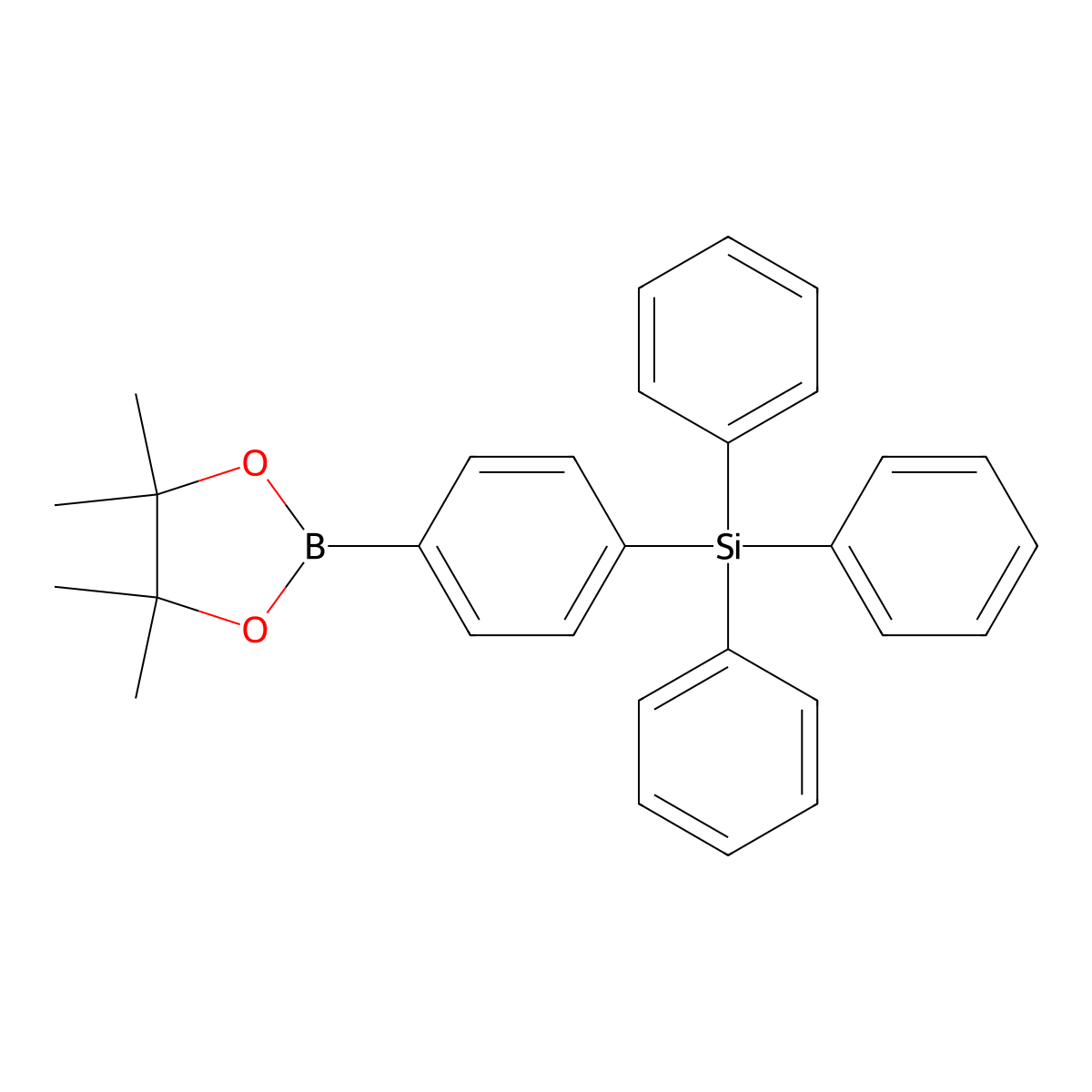 Triphenyl(4-(4,4,5,5-tetramethyl-1,3,2-dioxaborolan-2-yl)phenyl)silane molecular structure, CAS 1197180-13-4