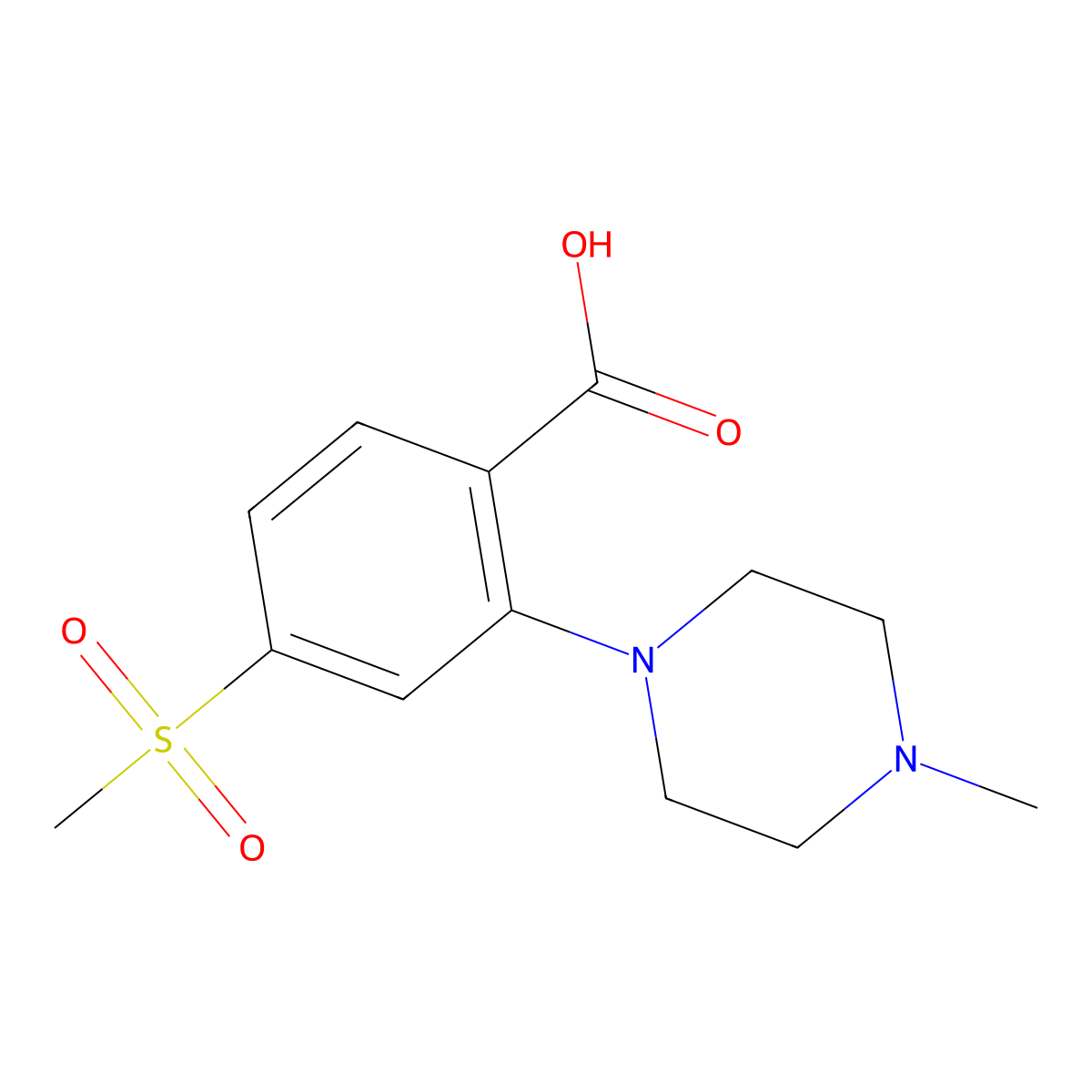 2-(4-Methyl-1-piperazinyl)-4-(methylsulfonyl)benzoic acid molecular structure, CAS 1197193-10-4