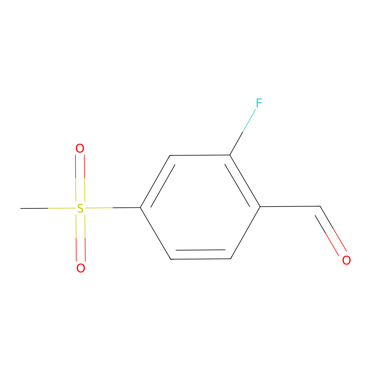 2-Fluoro-4-(methylsulphonyl)benzaldehyde molecular structure, CAS 1197193-11-5