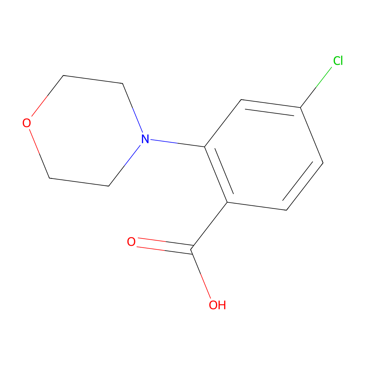 4-Chloro-2-morpholinobenzoic acid molecular structure, CAS 1197193-12-6