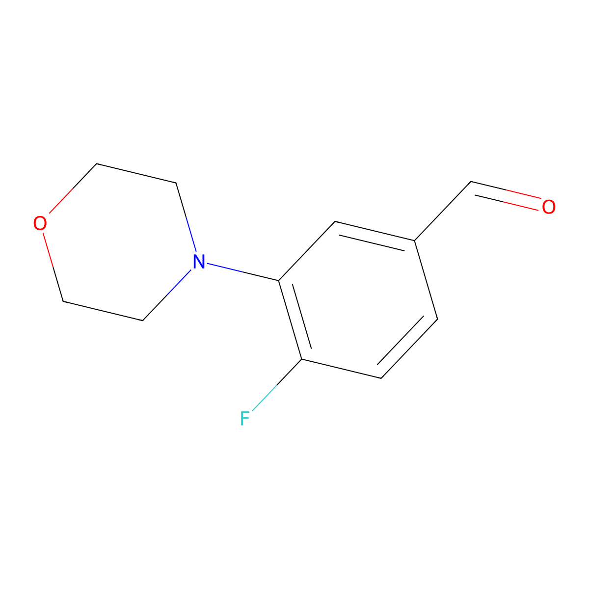 4-Fluoro-3-morpholinobenzaldehyde molecular structure, CAS 1197193-13-7
