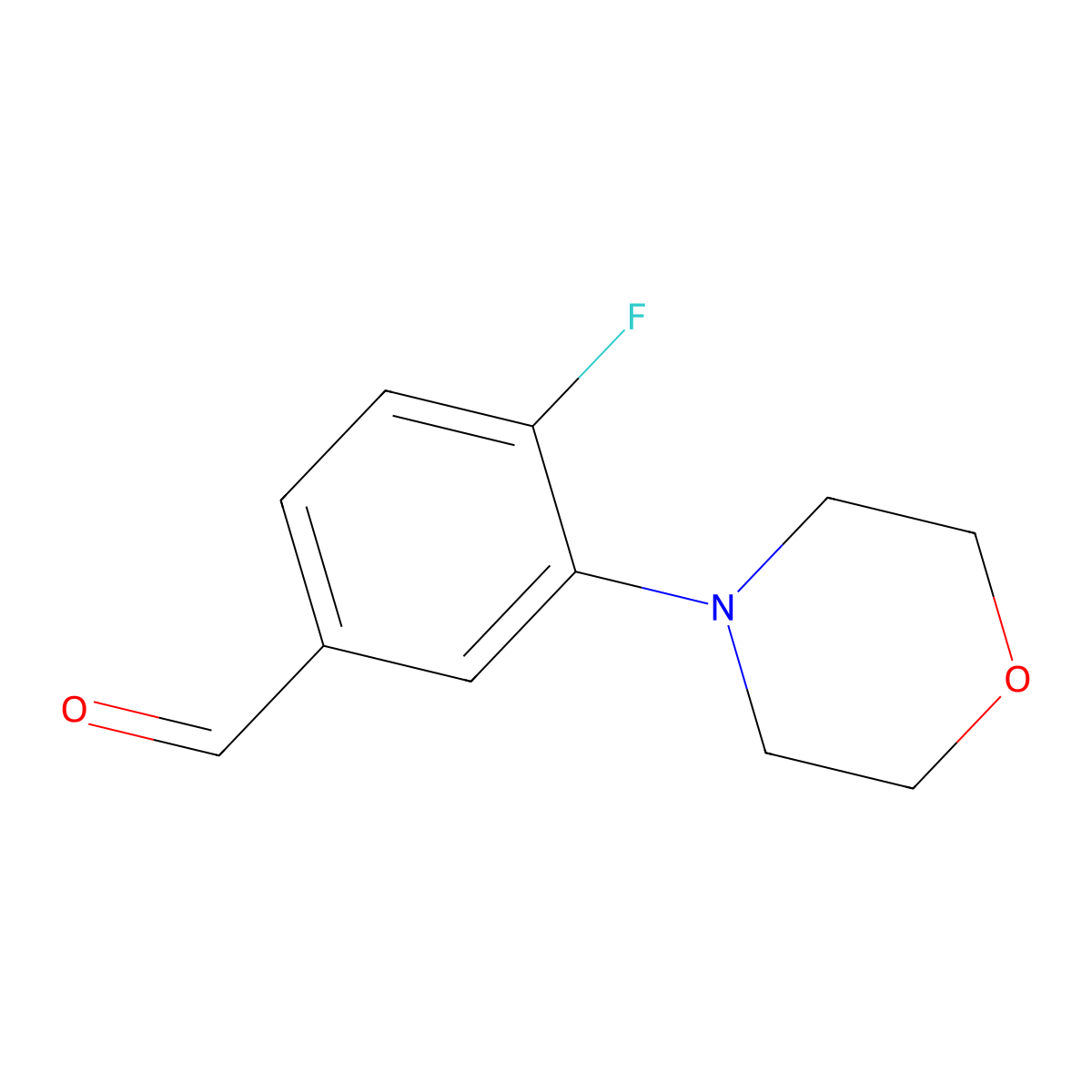 4-Fluoro-3-morpholinobenzaldehyde molecular structure, CAS 1197193-13-7