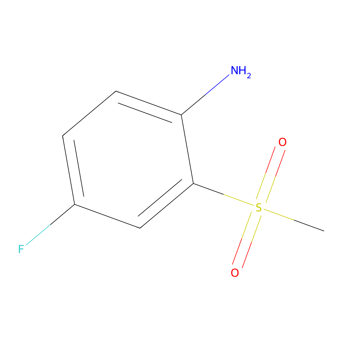4-Fluoro-2-(methylsulfonyl)aniline molecular structure, CAS 1197193-21-7
