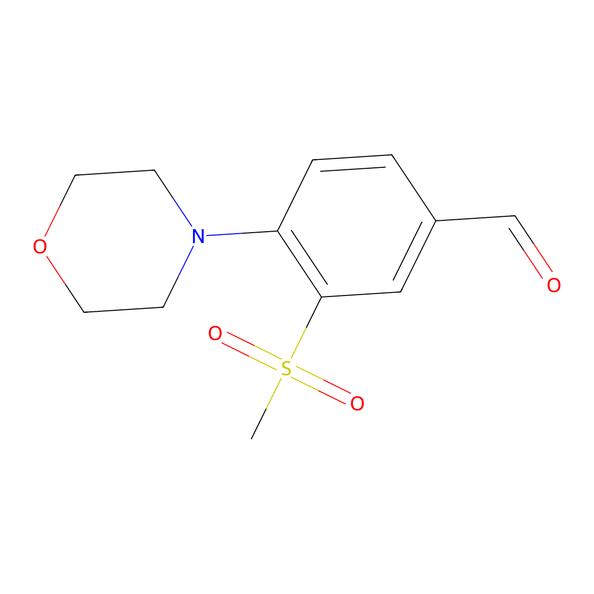 3-(Methylsulfonyl)-4-morpholinobenzaldehyde molecular structure, CAS 1197193-23-9