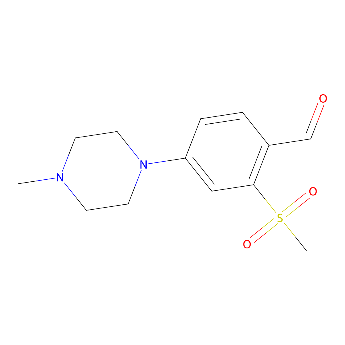 4-(4-Methyl-1-piperazinyl)-2-(methylsulfonyl)benzaldehyde molecular structure, CAS 1197193-26-2