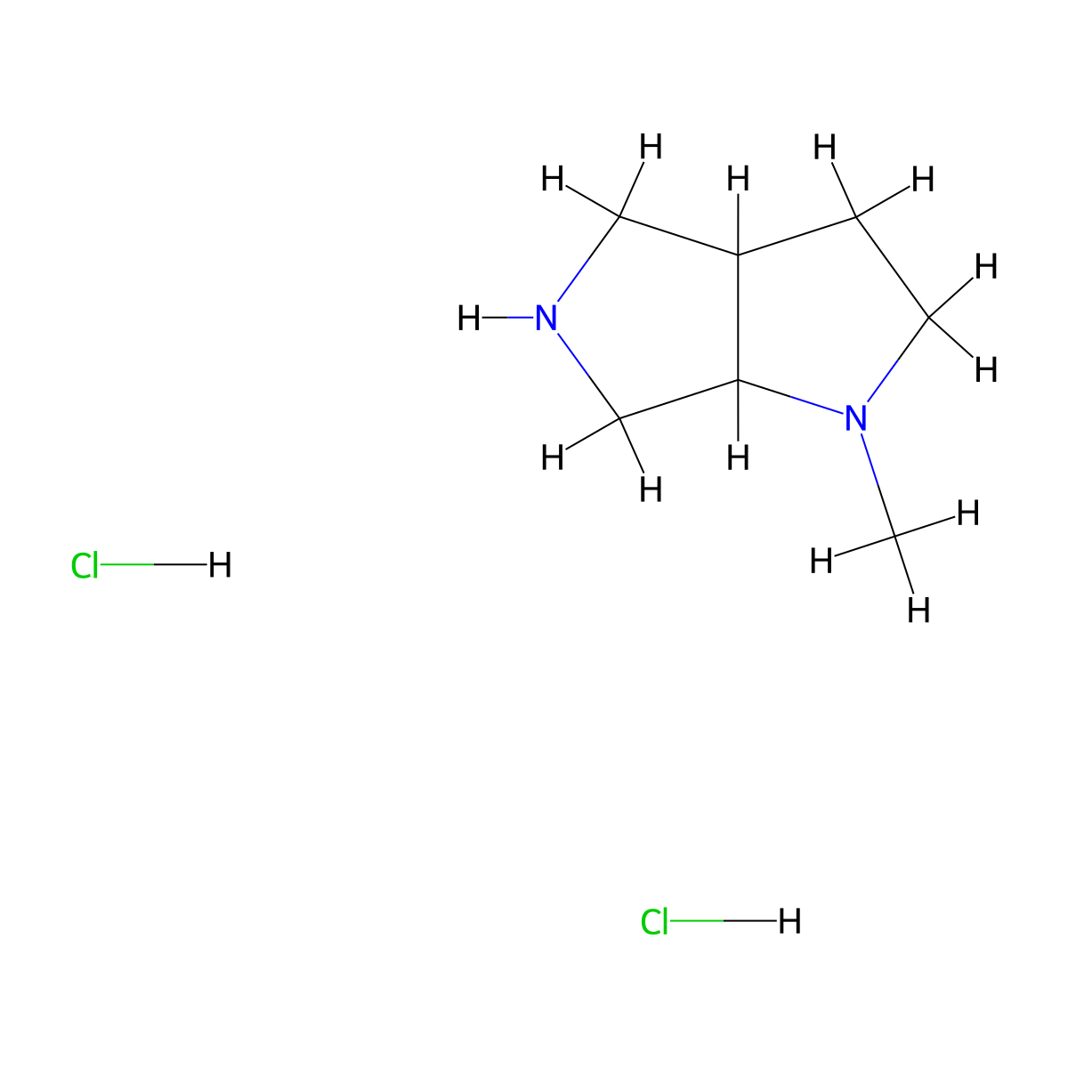 1-Methyl-hexahydropyrrolo[3,4-B]pyrrole dihydrochloride molecular structure, CAS 1197193-27-3