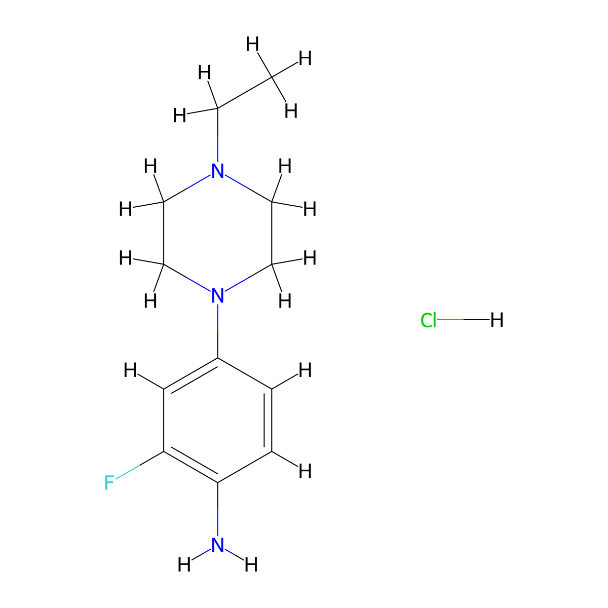 4-(4-Ethyl-1-piperazinyl)-2-fluoroaniline Hydrochloride molecular structure, CAS 1197193-28-4