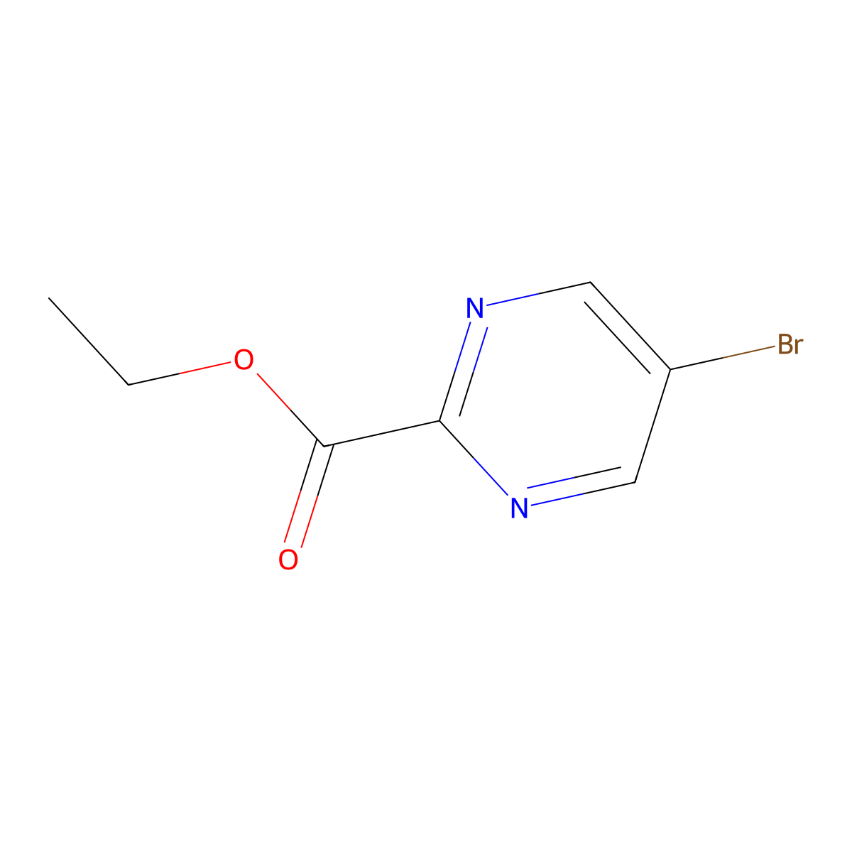 Ethyl 5-bromopyrimidine-2-carboxylate molecular structure, CAS 1197193-30-8