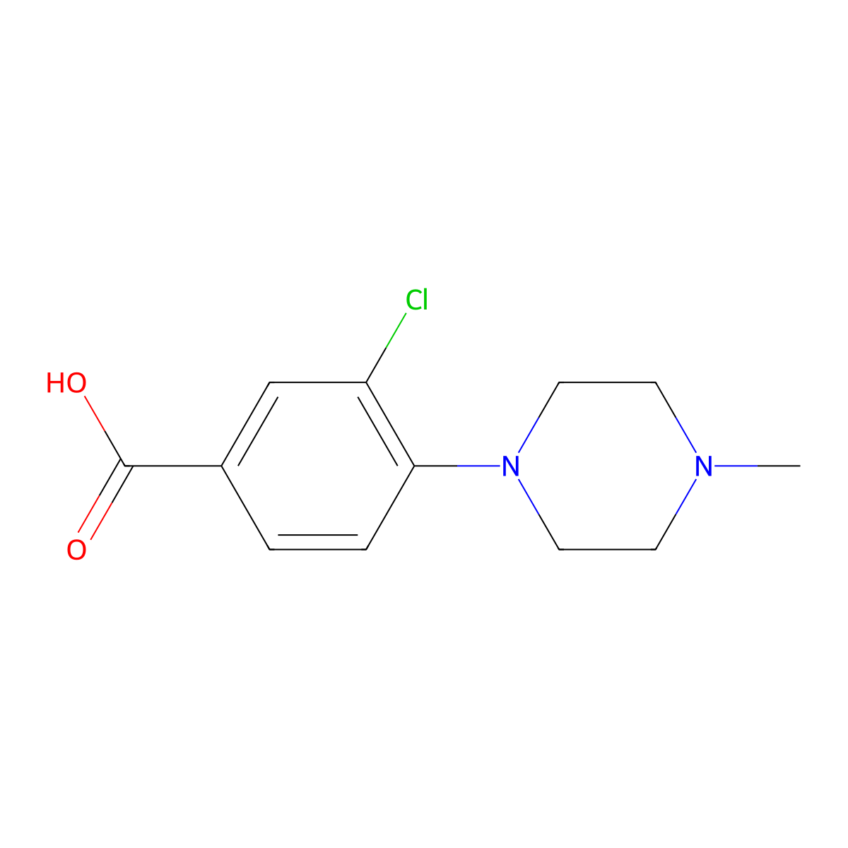 3-Chloro-4-(4-methyl-1-piperazinyl)benzoic acid molecular structure, CAS 1197193-33-1
