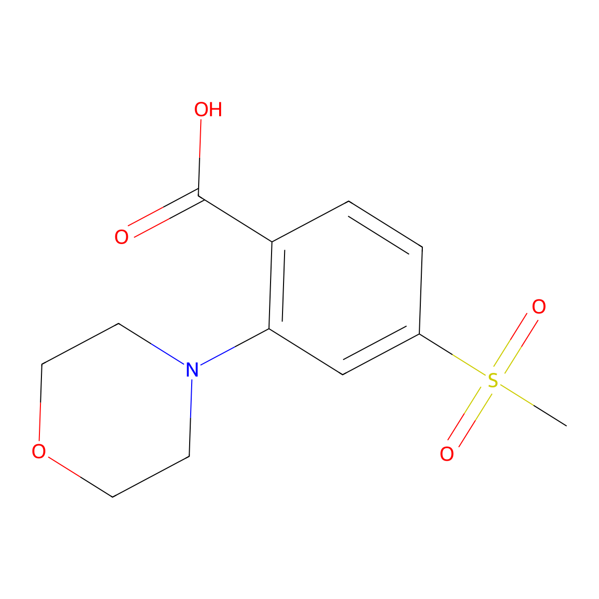 4-(Methylsulfonyl)-2-morpholinobenzoic acid molecular structure, CAS 1197193-34-2