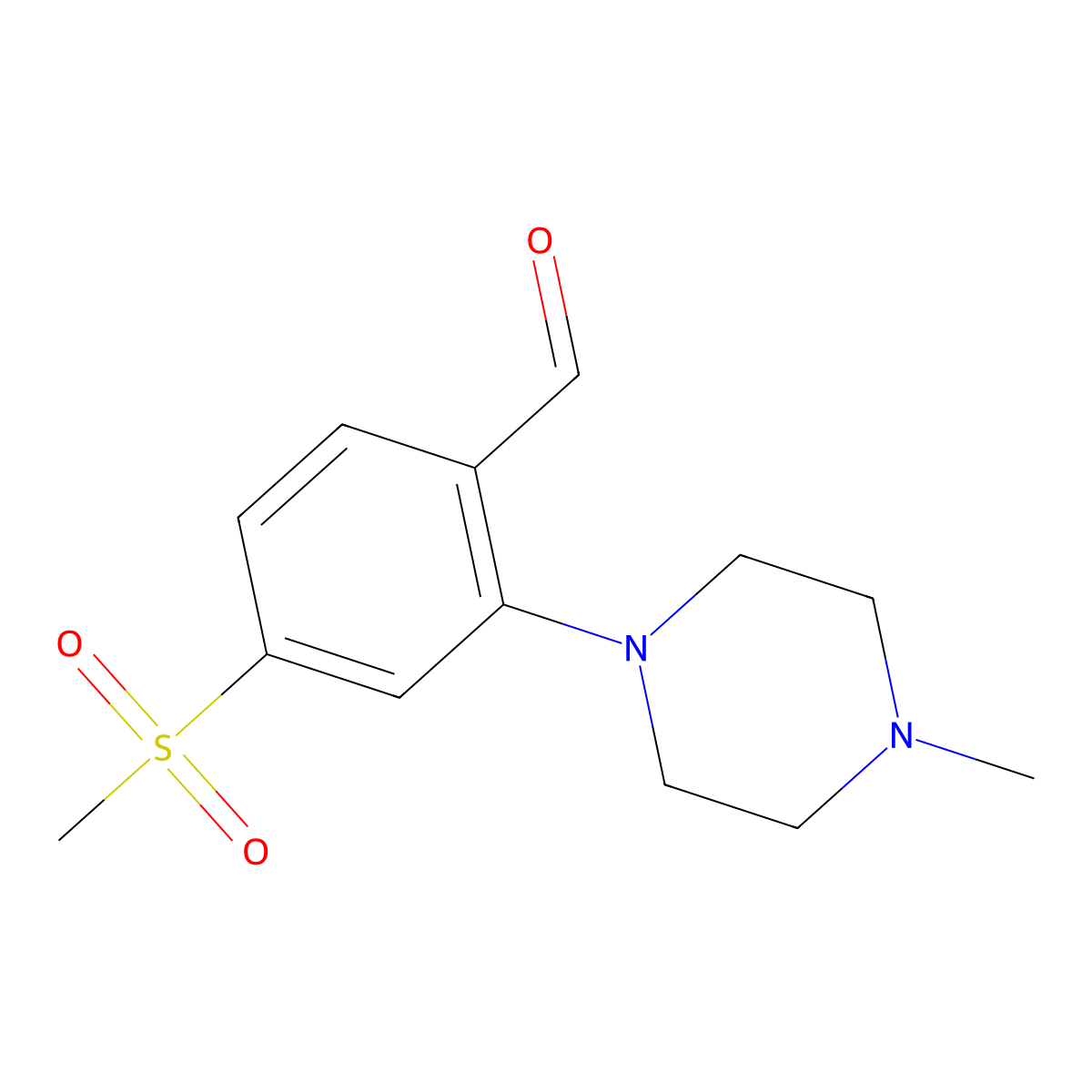 2-(4-Methyl-1-piperazinyl)-4-(methylsulfonyl)benzaldehyde molecular structure, CAS 1197193-37-5